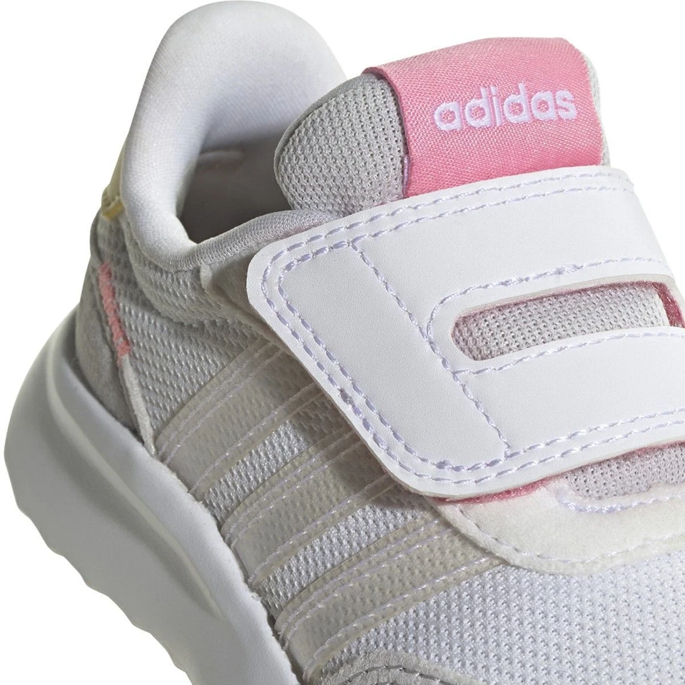 Toddler Adidas Run 70S ACI Hook & Loop GW1485 White Grey Pink 100% Authentic New - Image 2 of 4