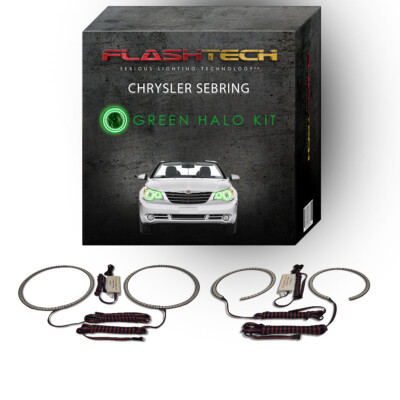 Green Angel Eye LED Headlight Halo kit for 2008-2010 Chrysler Sebring Headlights