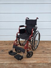 Ziggo Manual Wheelchair Red Black Folding Child Detachable Footrests Aluminum
