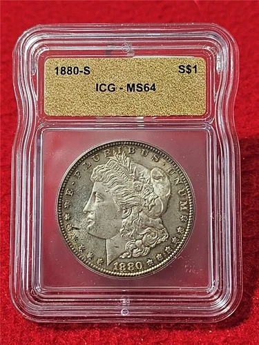 1880-S  MORGAN SILVER DOLLAR  ICG  MS 64                                 #T1643