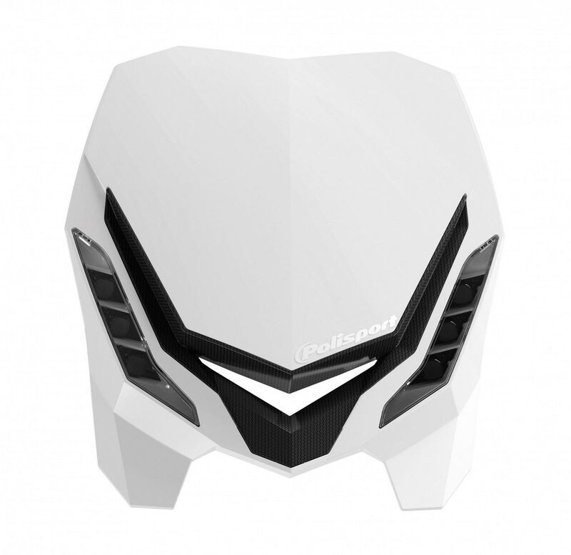 Plaque de phare blanche POLISPORT E-Blaze idéale pour vos sorties enduro nocturnes