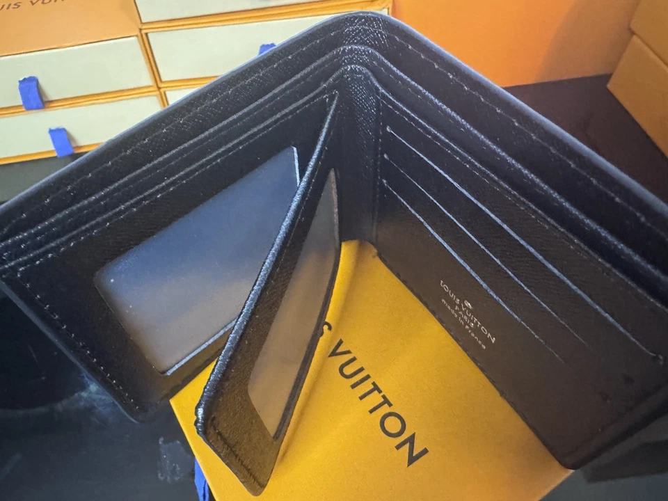 Carteira masculina estilo luxo preta – aparência clássica de designer, alta qualidade - Imagem 3 de 4