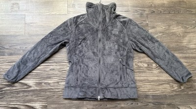 The North Face Gray ANGU Soft Plush Fleece Performance Jacket Women s Sz L Cozy