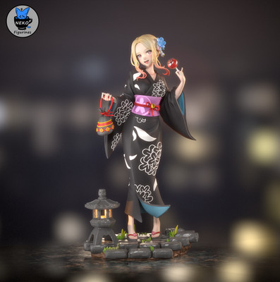 Kimono Cosplayer | Unpainted High Detail Collectible Scale Model Kit
