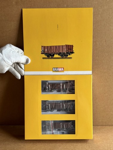 Brawa H0 48419 - 3`er Set offener Güterwagen Om Königsberg der DRG, NEU! | Zustand: Neu