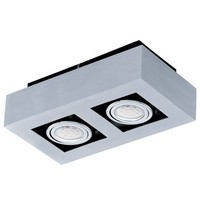 Eglo Loke1 Led Deckenleuchte Deckenlampe Stahl Strahler 2-Flg GU10 2X5W 400Lm