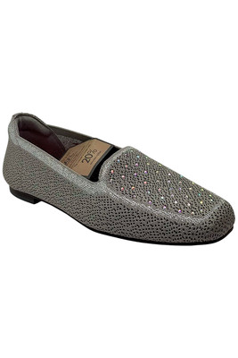 Skechers Cleo Square Toe Recycled Vegan Rhinestone Loafers Gray