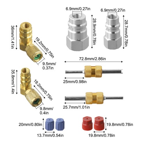 Kit de conversion facile à installer R12 vers pour R134A adaptateurs de soupape - Picture 4 of 12