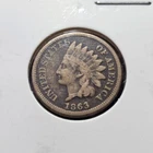 1863 Indian Head Cent Penny -Fine Details - Civil War Era Copper-Nickel Issue