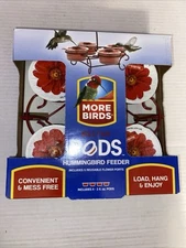 More Birds Simple Wireform Nectar Pod Hummingbird Feeder  Red