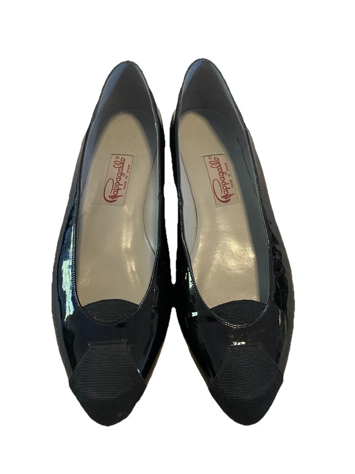 Vintage Pappagallo Pisos Charol Negro 9 M Foto 2 de 4