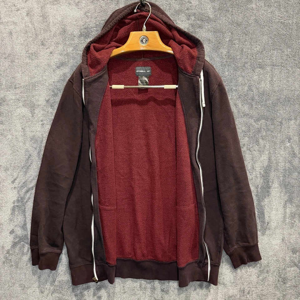 Sudadera con Capucha O'Neill Para Hombres 2XL Granate Forrada Sherpa Cremallera Completa Surf A0010116AF Foto 3 de 4