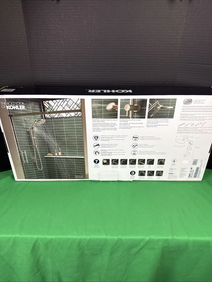 Kohler HydroRail 3-Spray Shower Column Kit R38001-G-BN OPEN BOX - Image 4 of 4