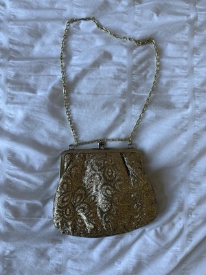 Vintage Damen Abendtasche Prestige Gold gemustert