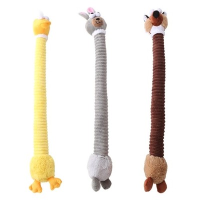 2pcs Cartoon Animal Shape Pet Chew Squeaky Toy for Dogs Interactive Chew Teether