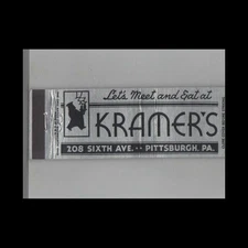 Full Length Matchbook Cover Kramer's Restaurant Pittsburgh PA