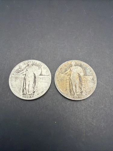 1927  Standing Liberty Quarters Silver Lot of 2