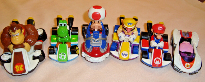 Lot of (6)Nintendo Super Mario Kart Hot Wheels McDonalds Die Cast Cars