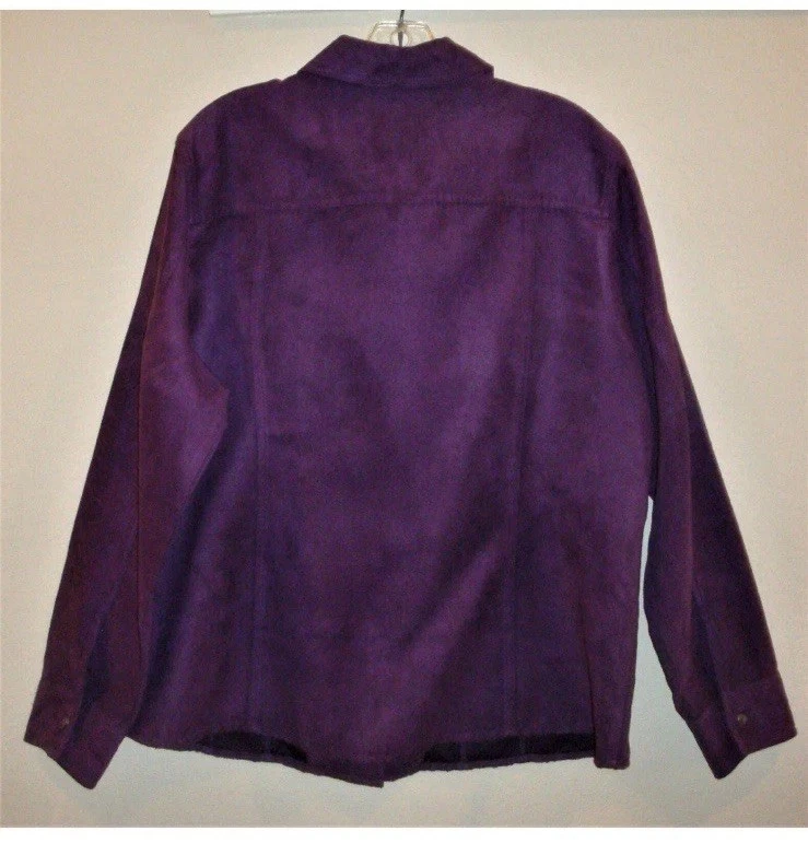 Blusa Camisa Para Mujer Ciruela Púrpura Terciopelo Croft y Carretilla Abotonada Talla XL Foto 3 de 4