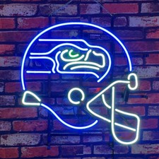 Seahawks Helmet Real Glass Neon Signs Football Team Man Cave Lamps 19