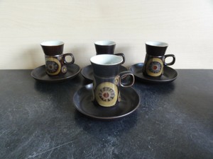5 Denby Arabesque coffee cups and saucers | #166423366 5 Denby Arabesque coffee cups and saucers | #166423366