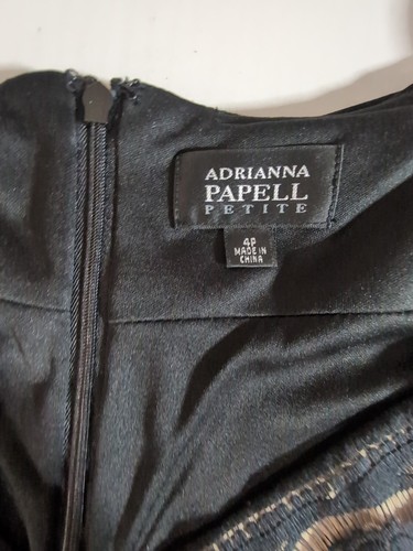 Adrianna Papell schwarz ärmellos Petite 4 Abend Stretch Bodycon Spitze Kleid - Bild 6 von 8