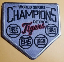Detroit Tigers World Series Championships Patch approx 3.5x3.5"