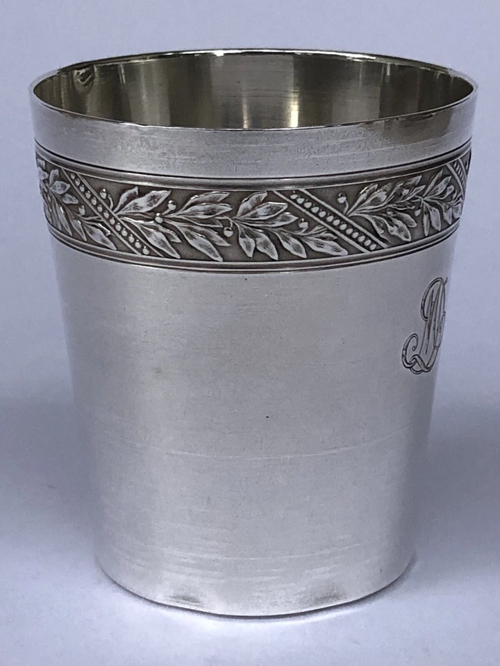 JOLIE ancienne TIMBALE en ARGENT MASSIF Orfèvre CHAPUS A LA GERBE D'OR Paris - Photo 3/4