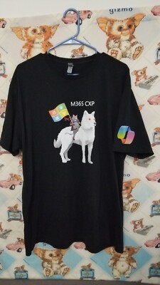 Microsoft Windows 365 Copilot Shirt Ninja Cat Riding Wolf Size 2xl | eBay
