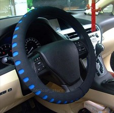 Eva Foam Sport Soft Auto Car Steering Wheel Cover Cap Anti-slip 38cm Black-blue