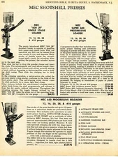 1970 Print Ad of MEC 600 Jr, Super & 650 Progressive Shotshell Press Reloader