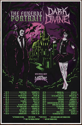 THE FUNERAL PORTRAIT | DARK DIVINE Tour 2024 Ltd Ed RARE Poster! Metal Rock Emo