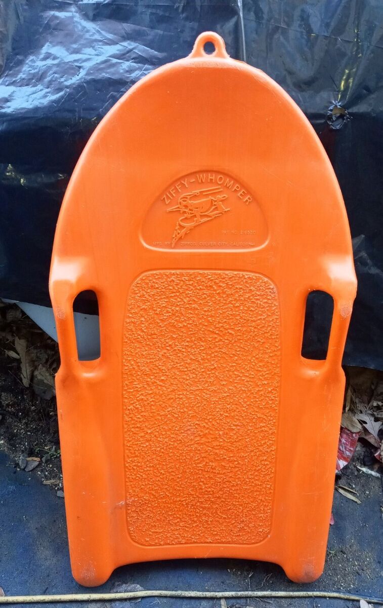 Vintage ZIFFY WHOMPER Orange Plastic Snow Sled 80s 1980s Vintage ZIFFY WHOMPER Orange Plastic Snow Sled 80s 1980s