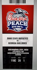 2022 Chick-fil-A PEACH BOWL Replica 12/31 Ticket Stub - OHIO STATE vs GEORGIA