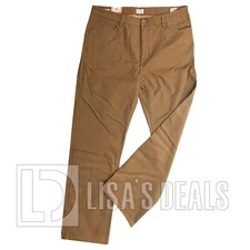 New Weatherproof Vintage Men's Stretch Canvas Fleece Lined Pants Brown Gray 40