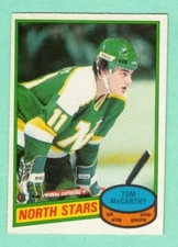 (1) TOM MCCARTHY  1980-81 O-PEE-CHEE # 93 NORTH STAR ROOKIE EX-MT CARD (K8829)