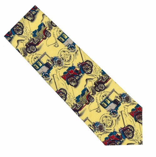 THE TIE STUDIO - Classic Cars on Black Men's Novelty Tie - Picture 3 of 3