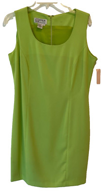 ATRIUM COLLECTION - LIME GREEN SLEEVELESS DRESS, SIZE 12, NEW WITH TAGS
