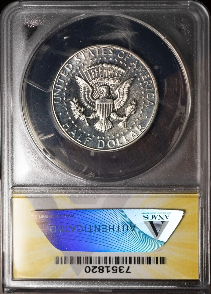 1967 SMS 50c 40% Silver John F Kennedy Half SP 66 ANACS # 7351820 + Bonus - Image 2 of 2