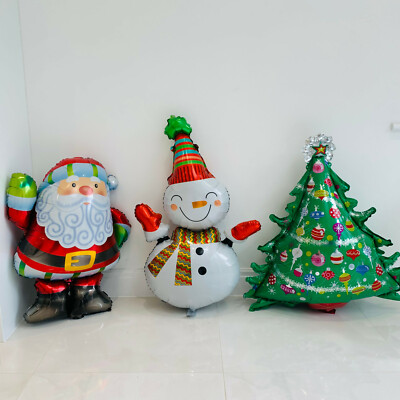 Weihnachtsbaum, Weihnachtsmann & Schneemann & Schneeflocke Luftballons - selbst befüllen