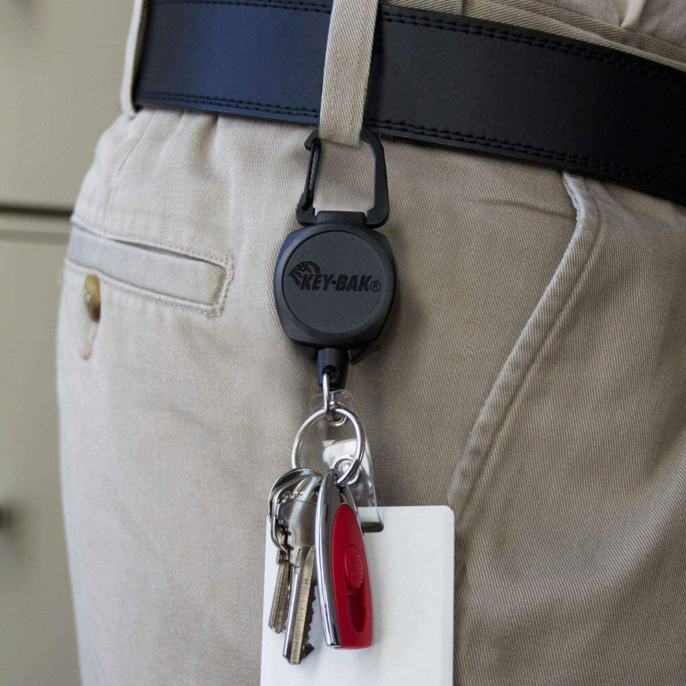 KEY BAK SideKick Retractable Key Chain Badge Reel Belt Clip Side