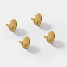 4 PCS Sea Wave Solid Brass Knobs Dresser Drawer Knob Handles for Wardrobe