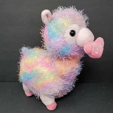 Kellytoy Valentine's Day Eyelash Llama Plush Stuffed Animal 12" Pastel Rainbow