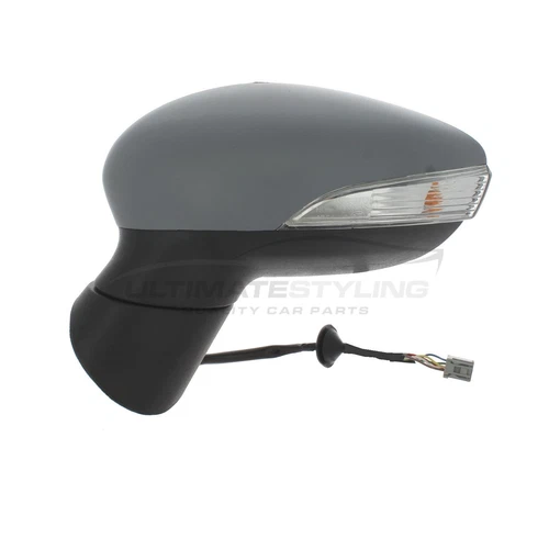 Ford Fiesta Mk7 2008-2013 Electric Door Wing Mirror Primed Passenger Side Left