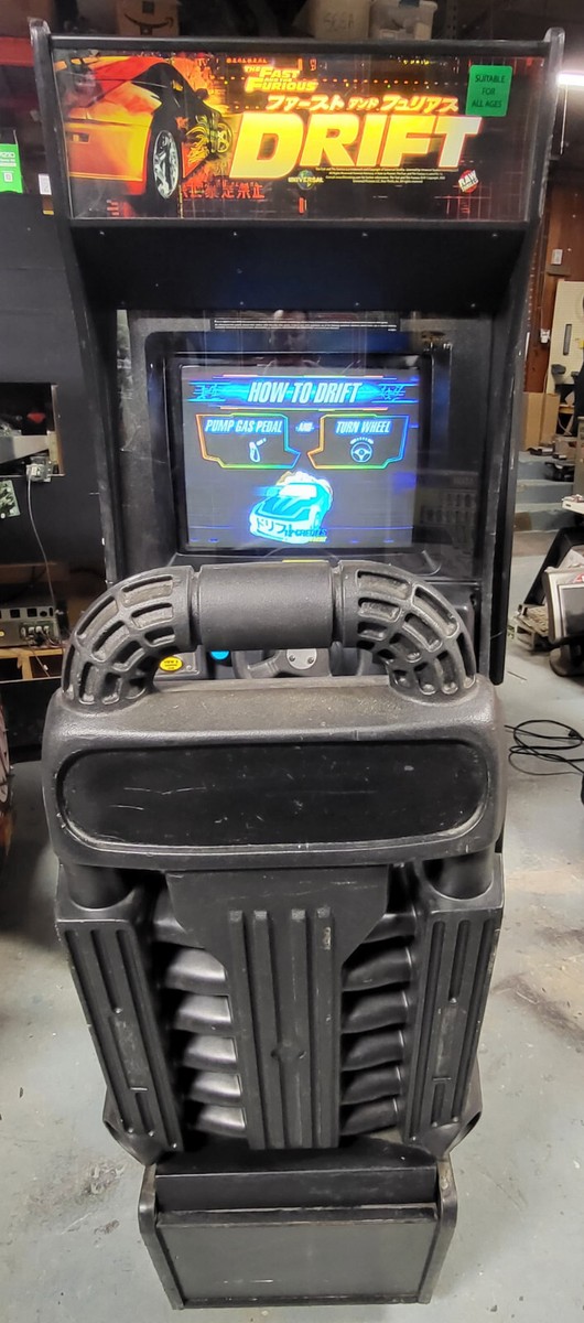 Fast and Furious DRIFT Sit Down Arcade Driving Video Game Machine