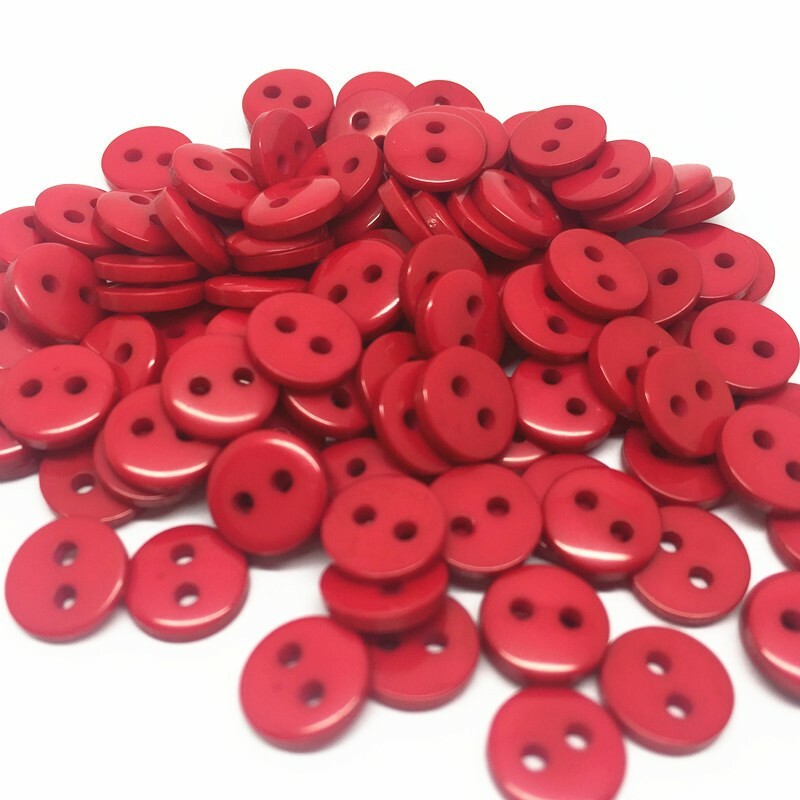 Lot De 50 Boutons Plats 2 Trous En Résine Rose Clair, Diamètre 9 Mm - Pour Scrapbooking, Mercerie, Couture