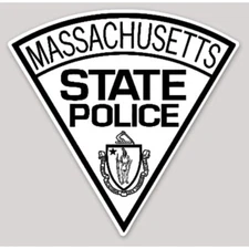 2 Inch Non-Reflective Massachusetts State Police Black & White Logo Sticker