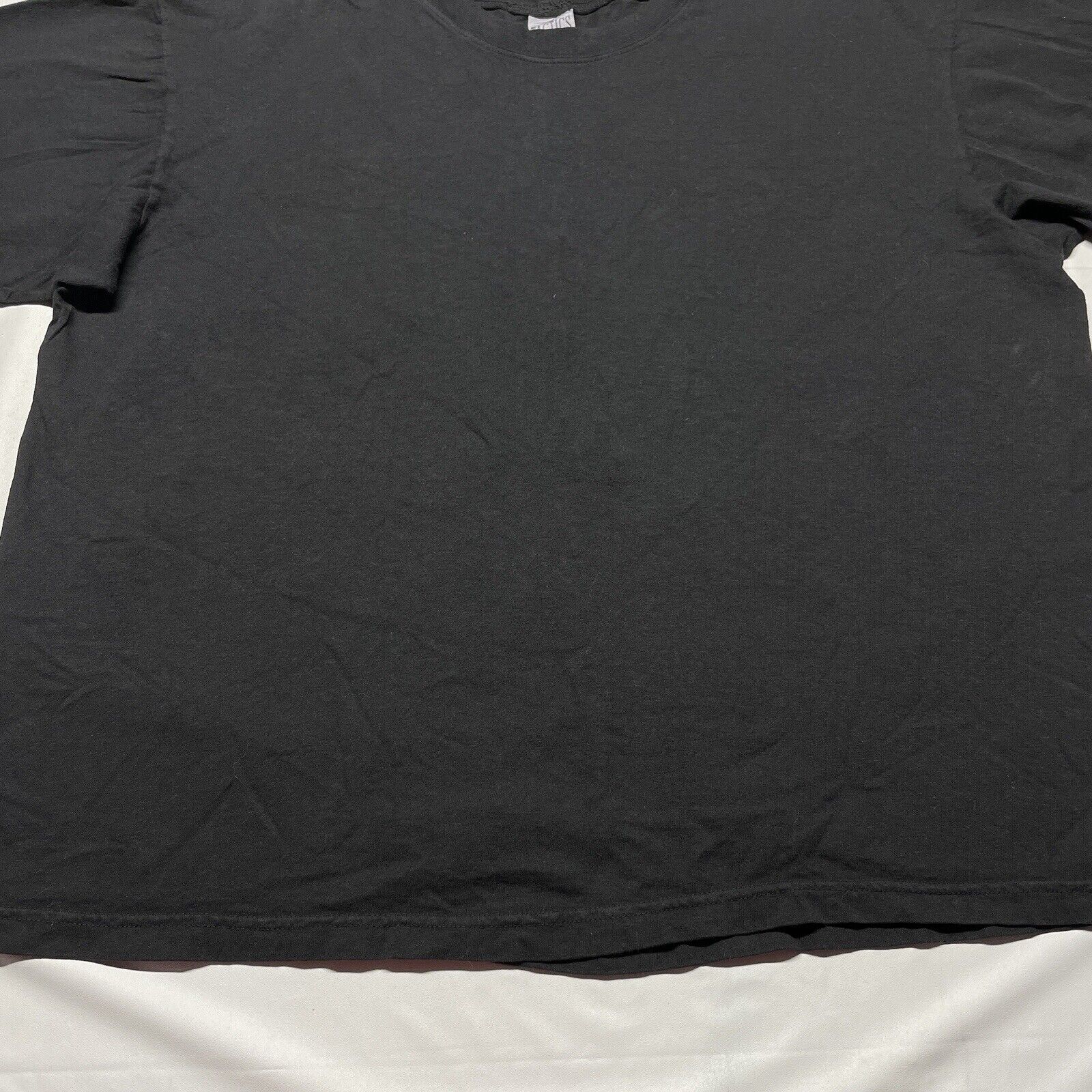 Vintage 90s Black T-Shirt Men’s XL Blank Solid Hi… - image 6