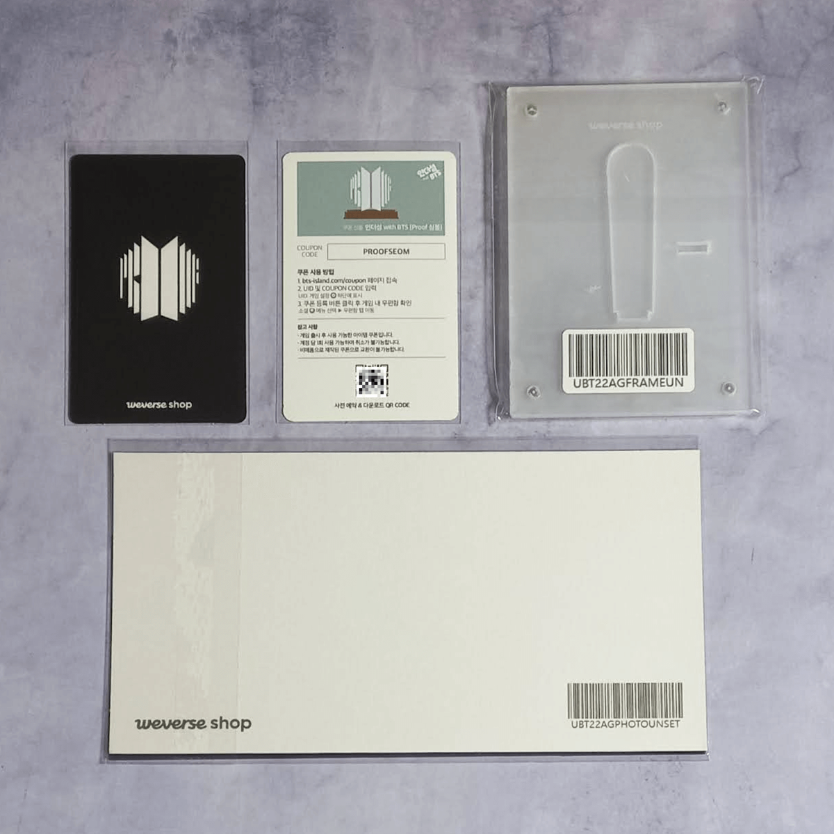 BTS Proof Weverse Special Gift Photo Card 3-Cut Film Photo Frame