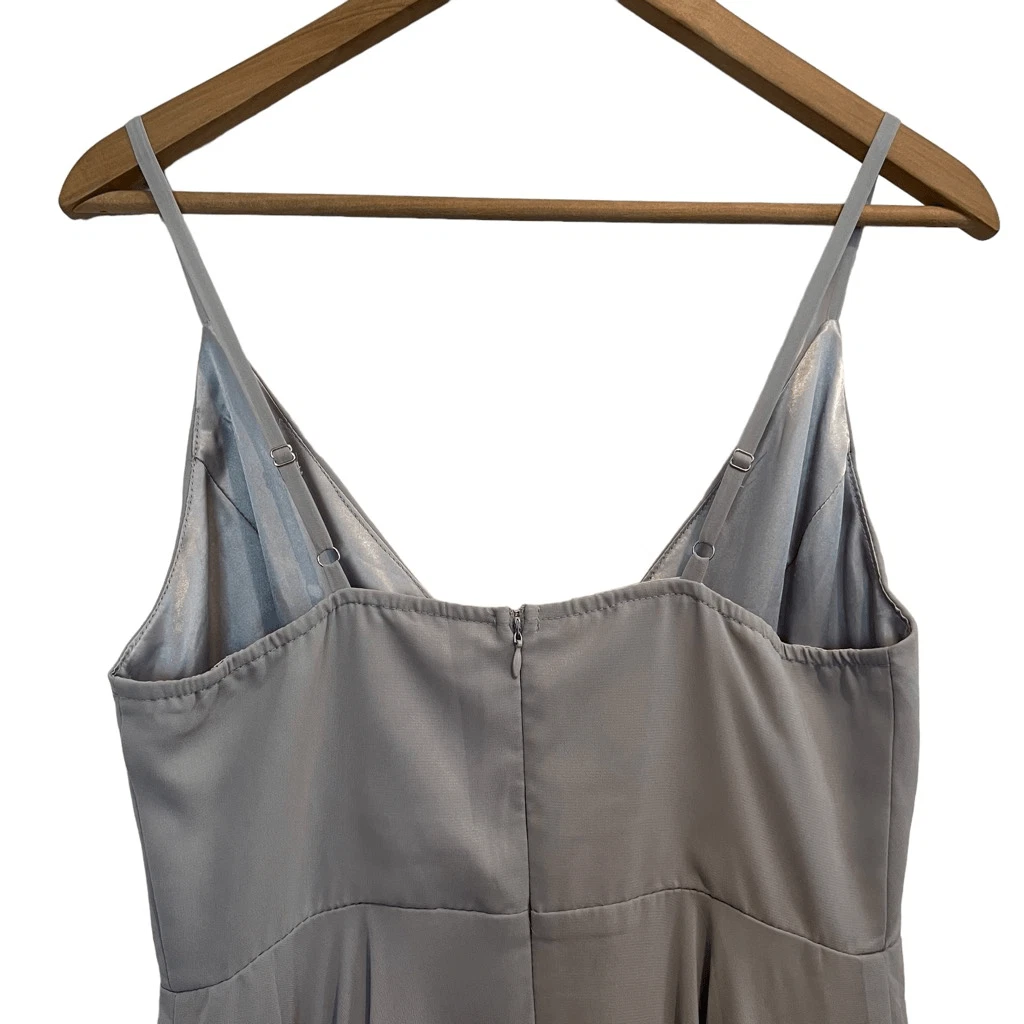 VALENTINO Maxi abito BHLDN Anthropologie damigella d'onore grigio cinturino spaghetti Sweetheart taglia M